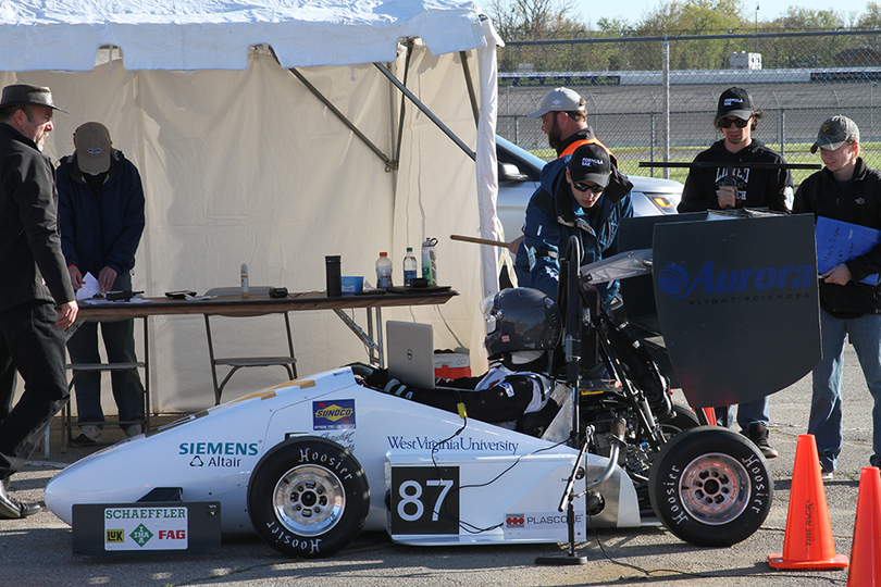 Car number 87 at DB test during the 2017 Formula SAE® Michigan Competition.